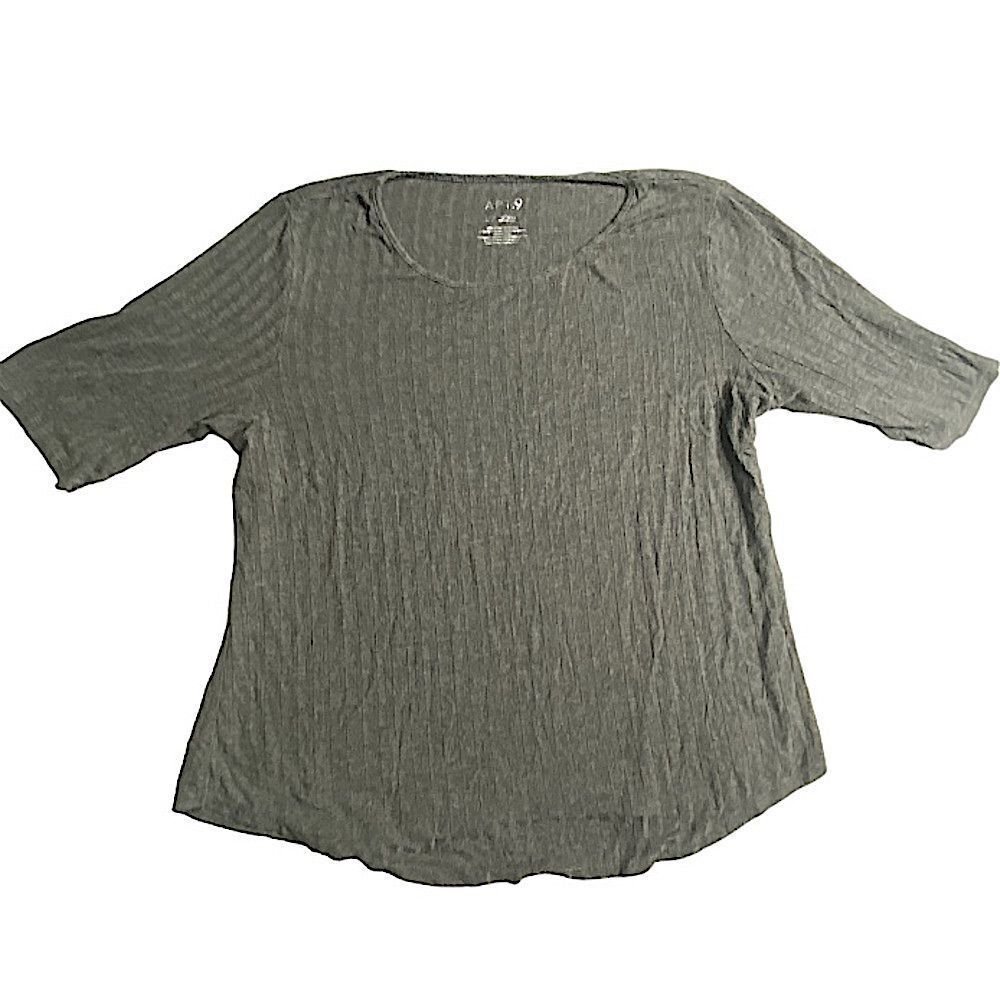 Apt 9 Womens Size Large Petite Blouse Top Classic Everyday Casual Gray Cozy
